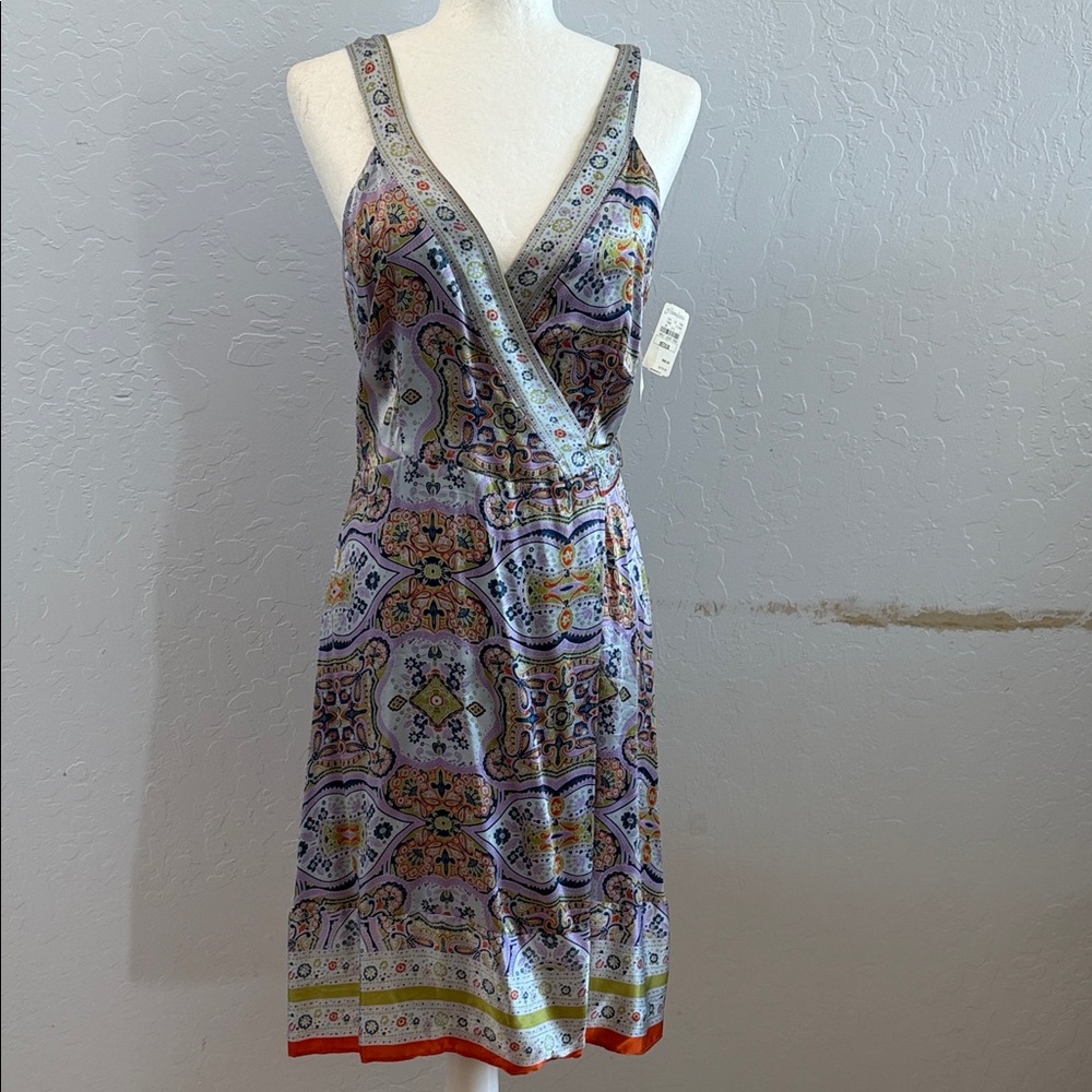 Neiman Marcus Multicolor Patterned Mini Dress